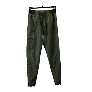 Adar Pro Green Modern Jogger Scrub Pants Pull On Zip Pocket Drawstring Women XXS